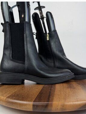 Womens Kenneth Cole Reaction Anabelle Black Faux Leather Chelsea Boots - Size 13